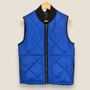 Banana Republic Reversible Quilted Puffer Vest Men Small Blue Black Insulated